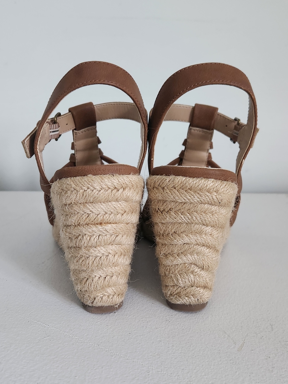 New Joe Fresh Tan Woven Espadrille Wedge Sandals - Picture 4 of 7